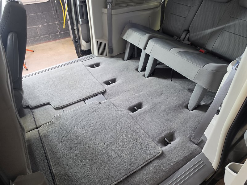 Third row seats and cargo floor cleaned by Sudz Up Detailing, Hartford WI